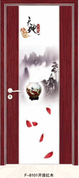 门业图片-生态工艺门系列生态工艺门F-8101 开放红木图片